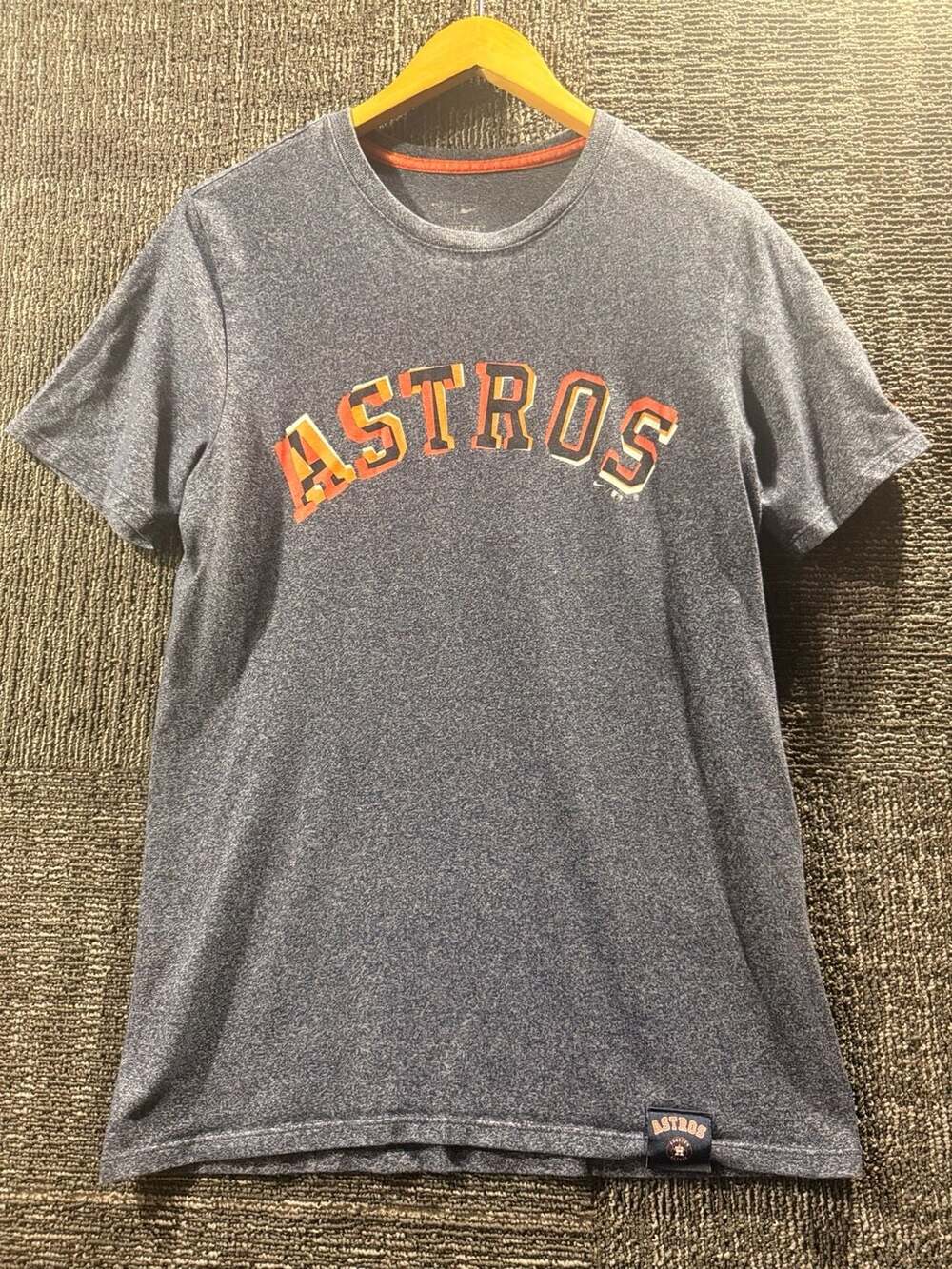 Nike Houston Astros Heather Navy Arch Wordmark Tri-Blend Performance T-Shirt